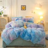 Ultra Soft Shaggy Rainbow Duvet Cover(3pcs) | Yedwo Home